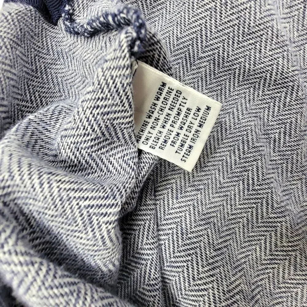 Polo Ralph Lauren Mens Medium Blue Herringbone Pima Cotton Short Sleeve Polo